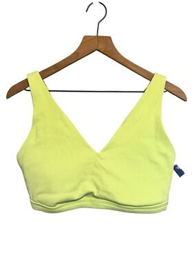 Offline by Aerie Neon Yellow Ribbed V-Neck Bralette NWT size XL